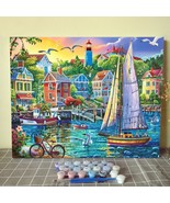 Summer Seaside Scene Paint by Number Kits 16 x 20inch Canvas Lighthouse ... - $579.93 MXN