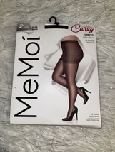 MeMoi Silky Sheer Curvy Control Top Pantyhose  2 Pair  3X / 4X black - $287.96 MXN