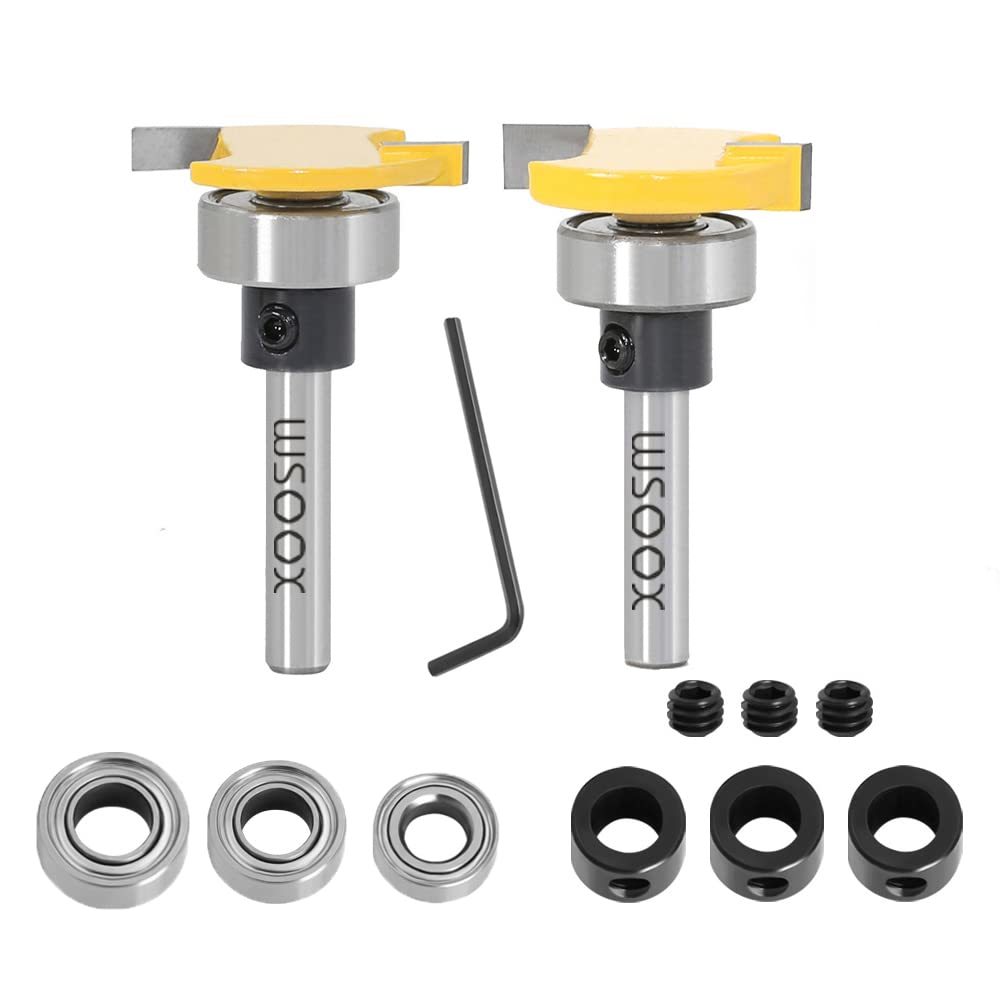 Wsoox Top Bearing Slot Cutting Router Bits Set Biscuit Bit And 1/4, Rabb... - $32.98