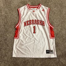 Adidas Nebraska Huskers Basketball Jersey Men M Sleeveless Tank Top Shirt White - £20.65 GBP