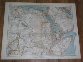 1905 Original Antique Map Of Ne Africa Egypt Saudi Arabia Sudan Ethiopia Somalia - £24.52 GBP