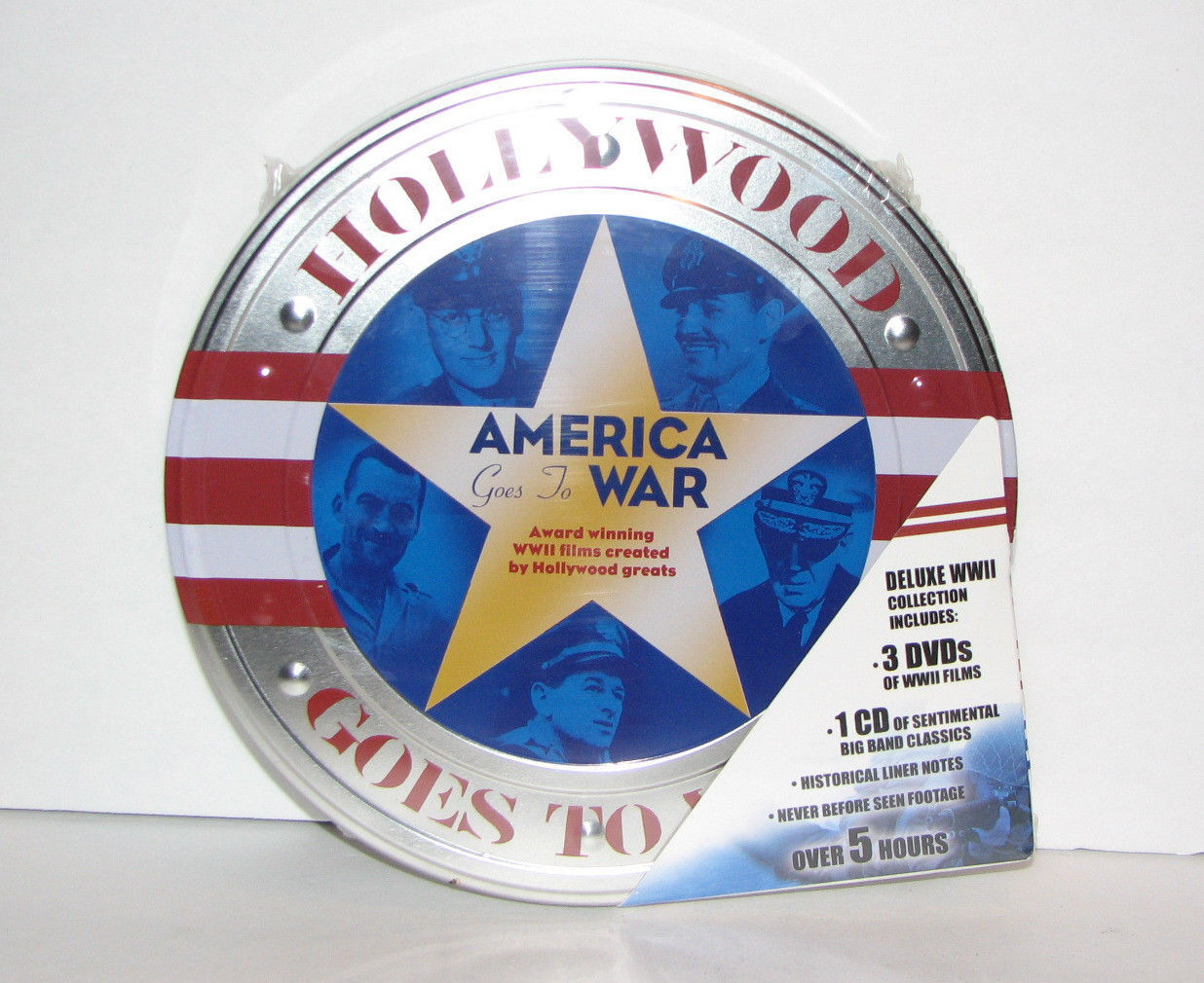 Primary image for America Goes to War Collectible Tin DVD Set NEW - Hollywood Goes to War