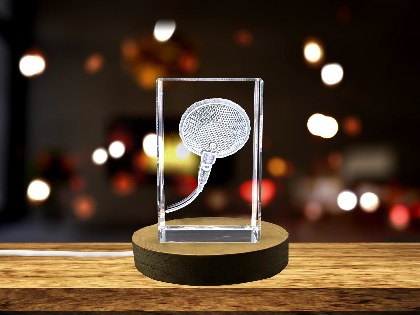 LED Base included | A Faceted Crystal PZM Microphone - Homage to Ambisonic