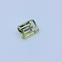 Natürlicher achteckiger Citrin 18 Karat Weißgold Lünette Runde Diamanten... - £180.99 GBP