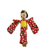 Vintage Japan Souvenir Red Kimono Cloth Doll Thrashed Trashed Sold AS IS - £7.31 GBP