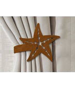 Coastal Theme Sand Dollar Drapery Holdback in Black Rust or Unpainted - $53.34 CAD