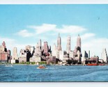 United Airlines Issued Manhattan Skyline New York City UNP Chrome Postca... - £2.29 GBP