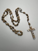 Vintage Olive Wood Jerusalem Rosary - £17.20 GBP