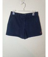 RALPH LAUREN SPORT WOMEN SIZE 2 Navy BLUE CHINO SHORTS Fade Embroidered ... - $17.75