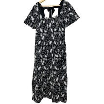 MASAI NEIA TIE-BACK SHORT SLEEVE DRESS BLACK SIZE MEDIUM NEW - £56.21 GBP