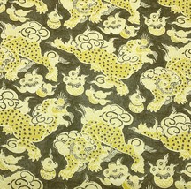 Waverly Williamsburg Dunmore Dragons Sepia Yellow 100% Linen Fabric By Yard 54&quot;W - £11.92 GBP