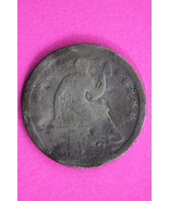 1854 O Seated Liberty Half Dime Exact Silver Coin Shown Low Grade Smashe... - $19.99