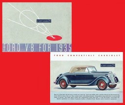 1935 Ford V-8 Ligne Complète Vintage Couleur Originale Brochure De Vente... - $47.25