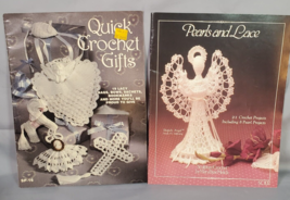 Lot of 2 Crochet Pattern Books Quick Gifts &amp; Pearls and Lace 40 Designs - $9.85