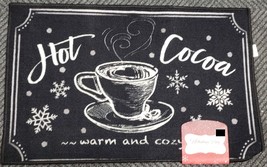 Printed Kitchen Rug (nonskid)(20&quot;x30&quot;) Christmas Hot Cocoa &amp; Snowflakes, Holiday - £15.63 GBP