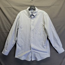 Saddlebred Light Gray Easy Care Oxford Button Down Long Sleeve 15.5 32/33 - £9.54 GBP