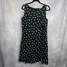 Apostrophe Black White Polka Dot Sleeveless Short Dress Size 12 - $15.00