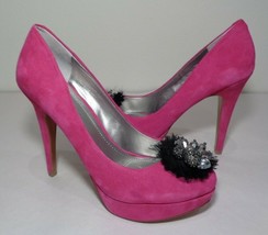 Bcbg Bcb Generation Size 9.5 M Scottie Fuchsia Suede Heels New Women&#39;s Shoes - £36.45 GBP