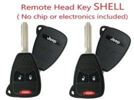X2  Remote Head Key Shell 3 Button For JEEP TOP Quality USA Seller - $210.66 MXN