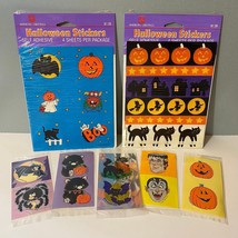 Vintage Halloween Stickers Pumpkins Cats American Greetings Gibson Hallmark - £22.37 GBP