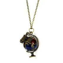 World Traveler Charm Necklace Globe Binoculars Charm Pendant New Adventurer Gift - £6.22 GBP