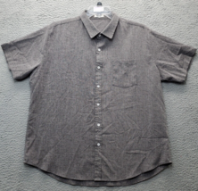 Coofandy Shirt Mens XL Gray Rayon Pockets Short Sleeve Collared Button Down - $20.32