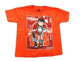 Disney Tomorrowland Boys T-shirt Tee Sz 7 Orange Graphic Cotton Short Sleeve New - £11.03 GBP