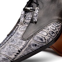 Anzio Genuine Alligator & Calfskin Dress Derby's Shoes Newspaper image 3