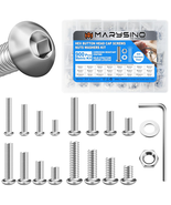 900Pcs M3-M6 SS Machine Screw Kit Button Head Bolts Nuts Washers Set - $32.49