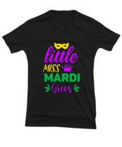 Little miss Mardi Gras, black Vneck Tee. Model 60058  - £24.12 GBP