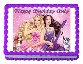 BARBIE Princess and the Popstar edible cake image cake topper frosting sheet - £7.90 GBP