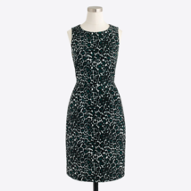 J.Crew Factory Textured Cotton Sheath in Leopard Print Sleeveless Dress 2 - £15.01 GBP