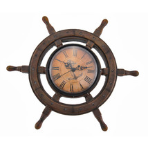97342 wood ship wheel wall clock 1i c thumb200
