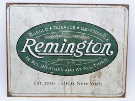 Remington Logo Vintage Replica Tin Sign 16x12 - £13.51 GBP