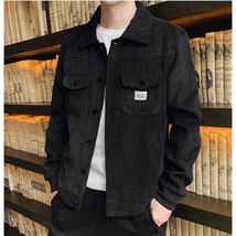 Men Coats 2022 Spring Korean Fashion Slim Lapel Jackets Street Style Solid Singl - £91.33 GBP