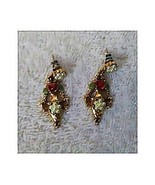 Gorgeous earrings with roses and faux pearls - $12.36 CAD