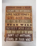 4 Qty Young&#39;s Inc Wooden Lesson from a Bear Wall Signs  20&quot;Hx15&quot;W 18016 ... - $111.43 CAD