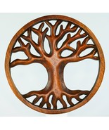 Tree of Life Teak Wood Hand Carved Handmade Wall Art Decoration Sculptur... - $218.69 CAD