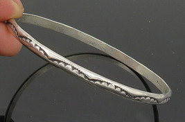 NAVAJO 925 Silver - Vintage Etched Pattern Shiny Bangle Bracelet - BT8214 - £62.26 GBP