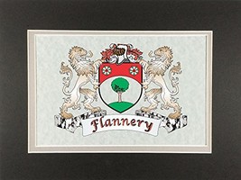 Flannery Irish Coat of Arms Print - Frameable 9&quot; x 12&quot; - $24.00