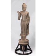 Antigüedad Phnom Da Estilo Standing Piedra Protección Khmer Buda - 123cm... - £7,298.41 GBP