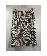 Chico&#39;s Sally Sarong Look Brown/White Zebra Print Knee Lentgh Skirt Size... - $409.56 MXN