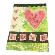 Pat Yuille Garden Flag Watercolor Artist Yard Cloth Be Mine Love Valentine - £7.76 GBP