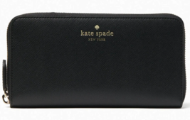 Kate Spade Brynn Large Continental Wallet Black ZipAround K4697 NWT $229 MSRP FS - £66.46 GBP