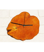 Personalized clock, gift for him, wood art wall clock, rustic natural wood clock - $110.00