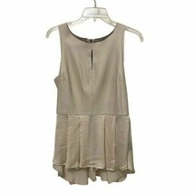 PJK Patterson J Kincaid Cream Leather Sleeveless Top Women Size Medium - £61.84 GBP