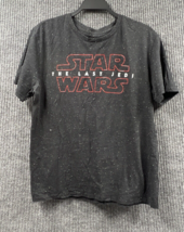 Star Wars Shirt The Last Jedi Mens Medium Black Front Textured Logo Spec... - £9.03 GBP