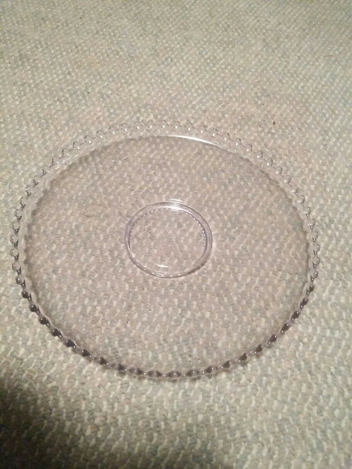 VTG 12.5&quot; Hobanail? Drop Edge Serving Cake Plate Dish Clear Glass - $19.99