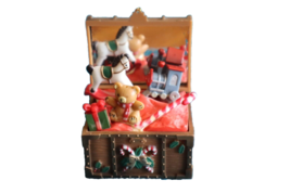 Vintage Christmas Ornament Toy Box Treasure Chest Rocking Horse Bear Tra... - $11.39
