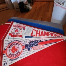 Vintage 1986 Boston Red Sox American League Champs lot of 2 Felt Pennants - £27.08 GBP